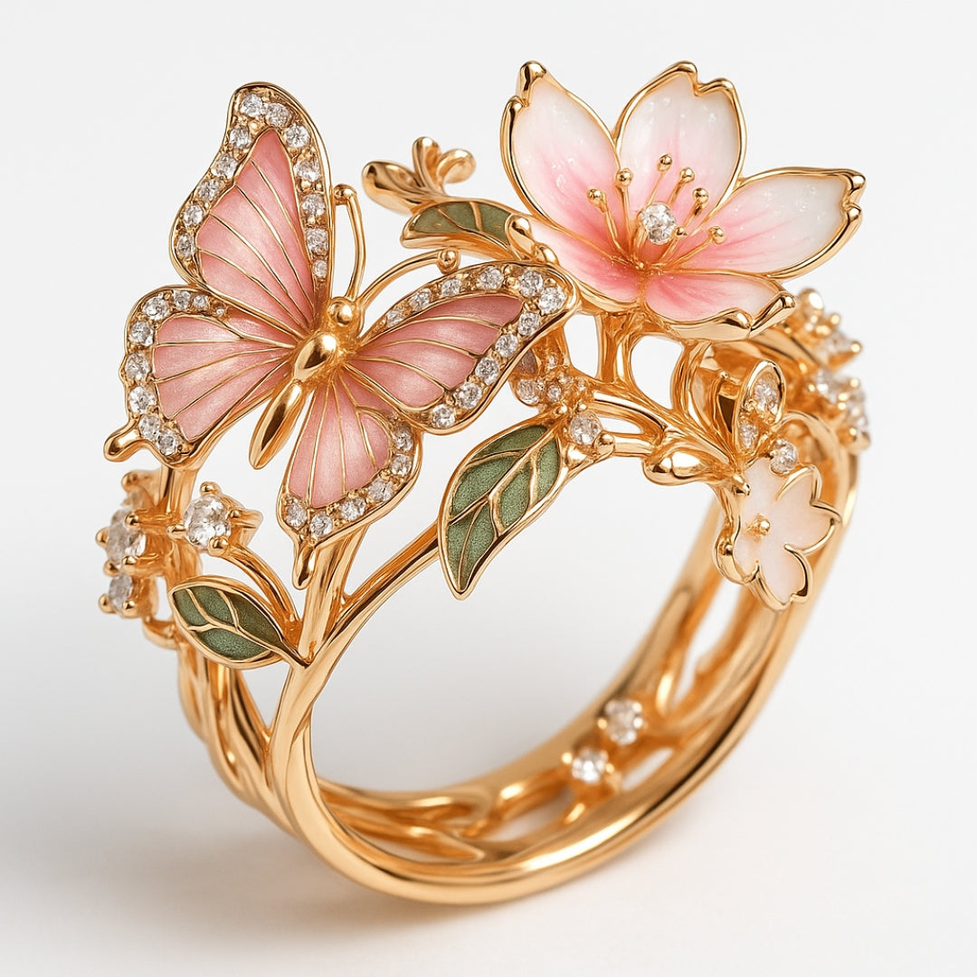 Nature Bright Vlinder Zirkonia Ring