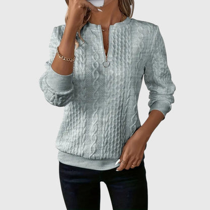Pauline - Eleganter Pullover mit Reißverschluss