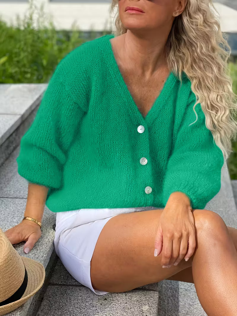 Hozanna - Strickpullover mit Knöpfen und langen Ärmeln