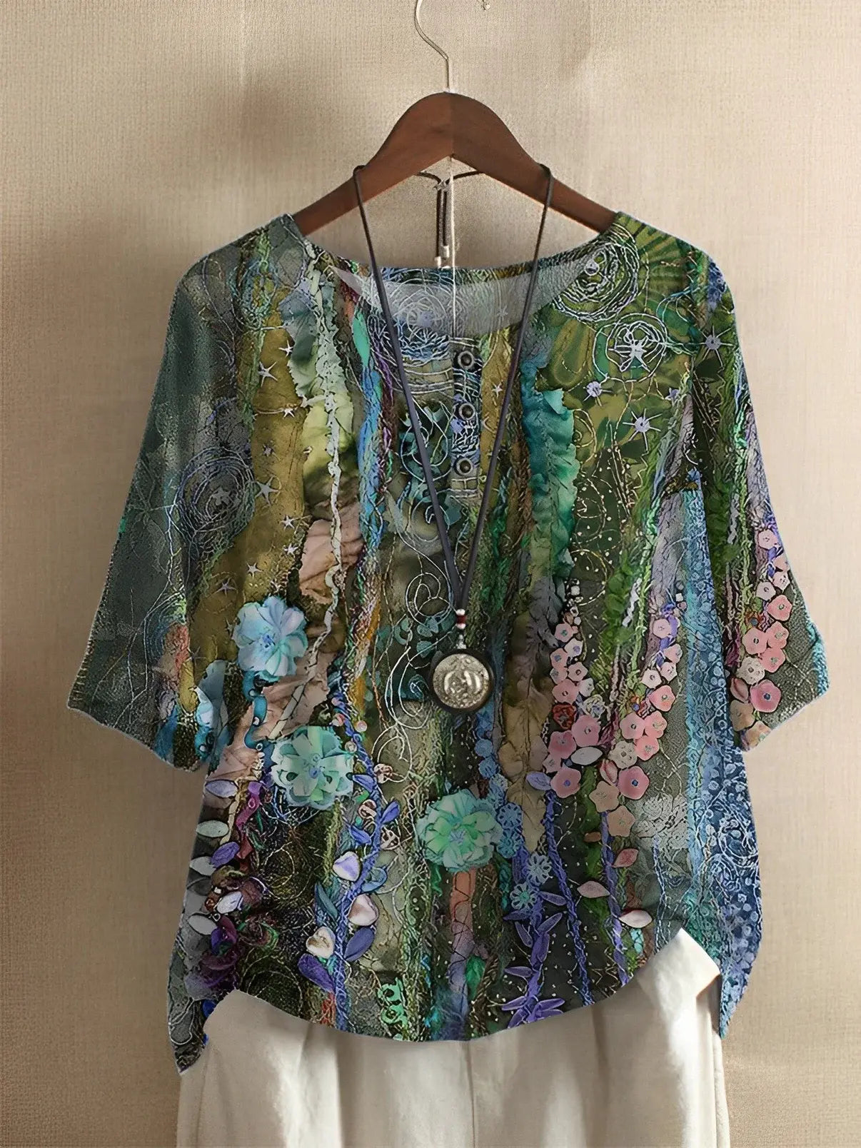 Barneys New York  | Faser Kunst A-Linien Blumen T-Shirt