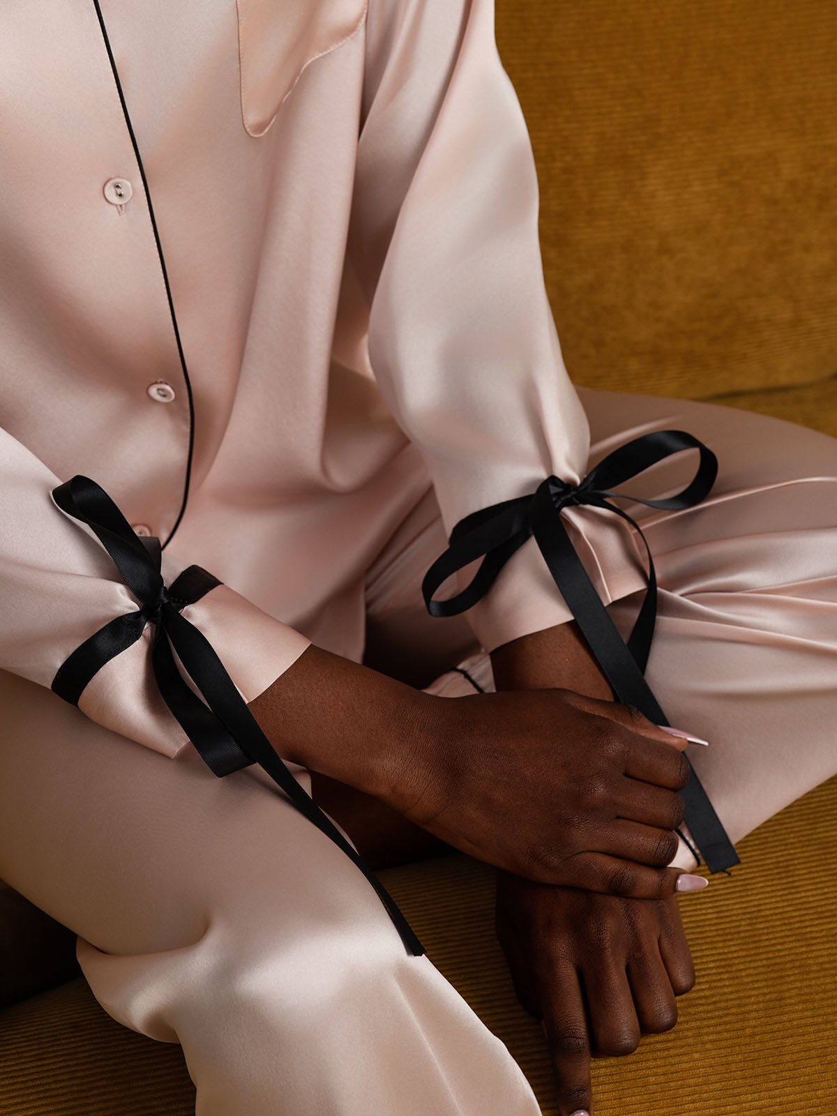 Pure Soie Longues Manches Pantalon Pyjama Set