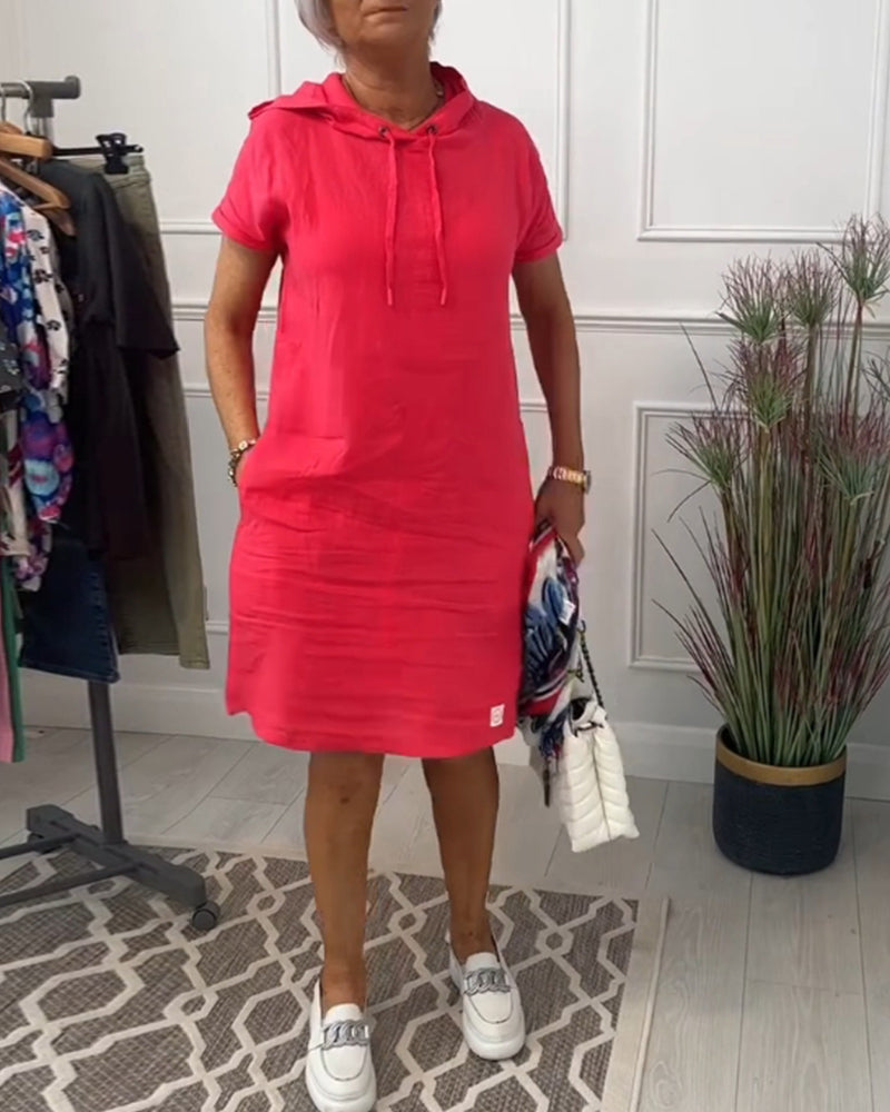 Ava | Casual katoenen jurk met capuchon
