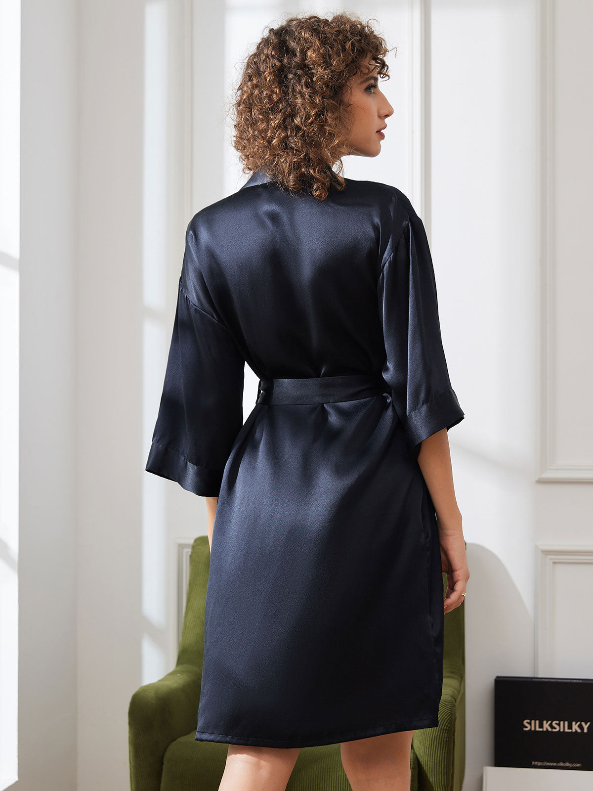 Peignoir de Nuit Kimono Enveloppante en Pure Soie pour Femme