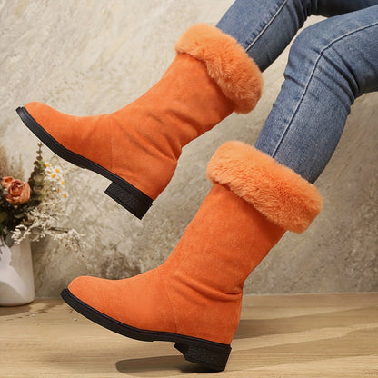 Victoria | Kunstfellgefütterte Stiefel in mittlerer Höhe
