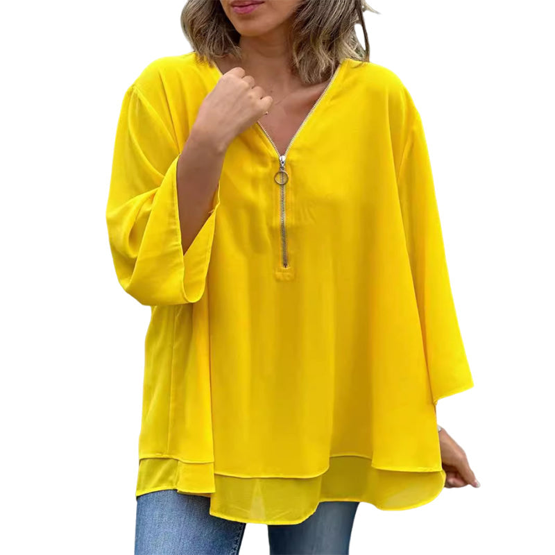 Heidi™ | V-hals Flared Zip-top