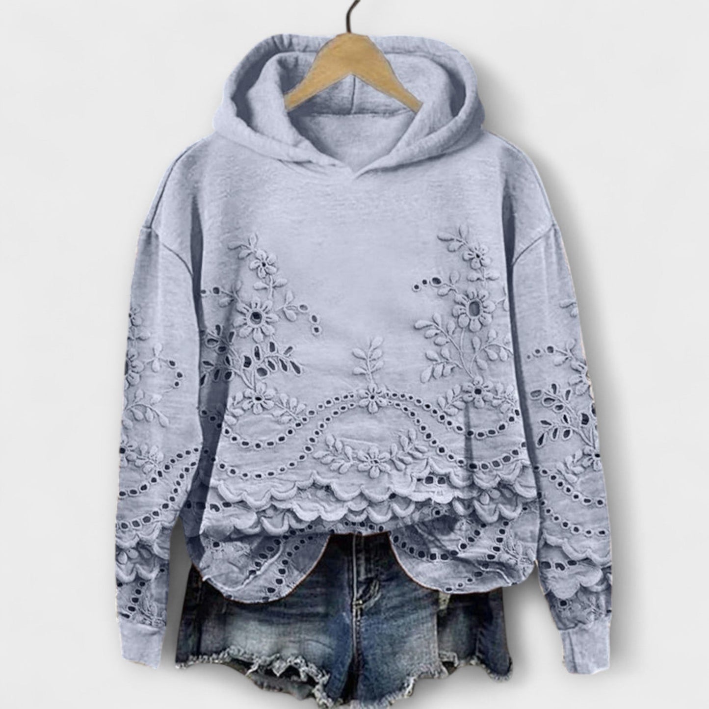 Grace – Vintage Kapuzen-Sweatshirt mit Blumenmuster