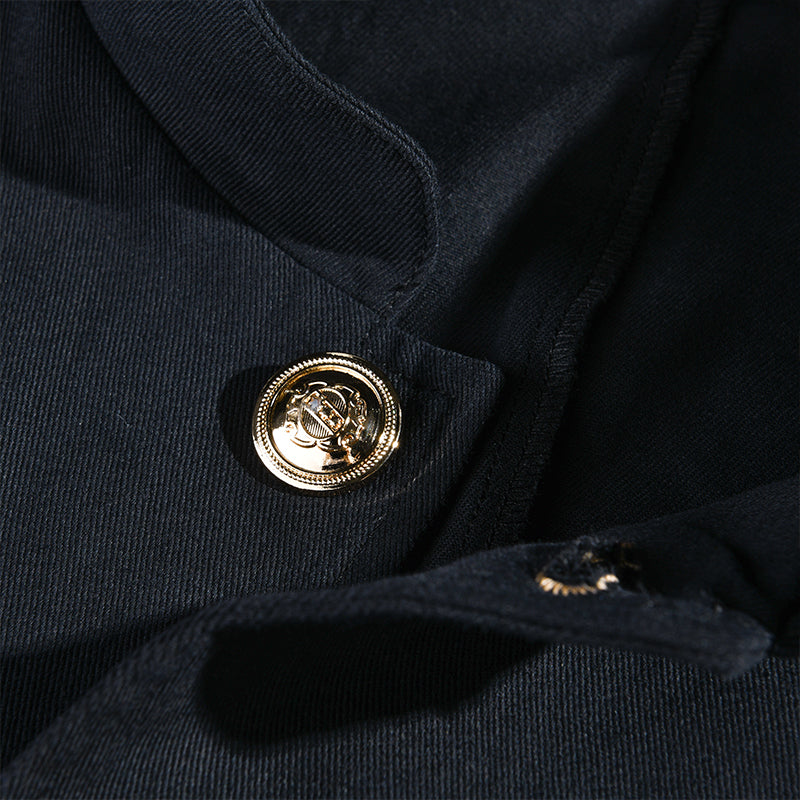 Klassische Vintage-Herrenjacke im Casual-Stil mit Stehkragen und Knopfleiste
