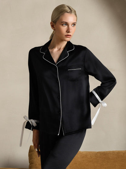 Pure Soie Longues Manches Pantalon Pyjama Set