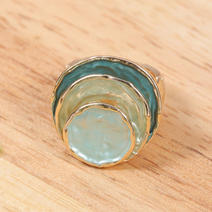 Boho drielaagse emaille ring