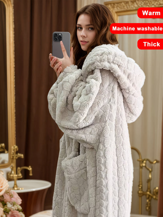 Lucy™ - Behaaglijke coral fleece badjas met capuchon