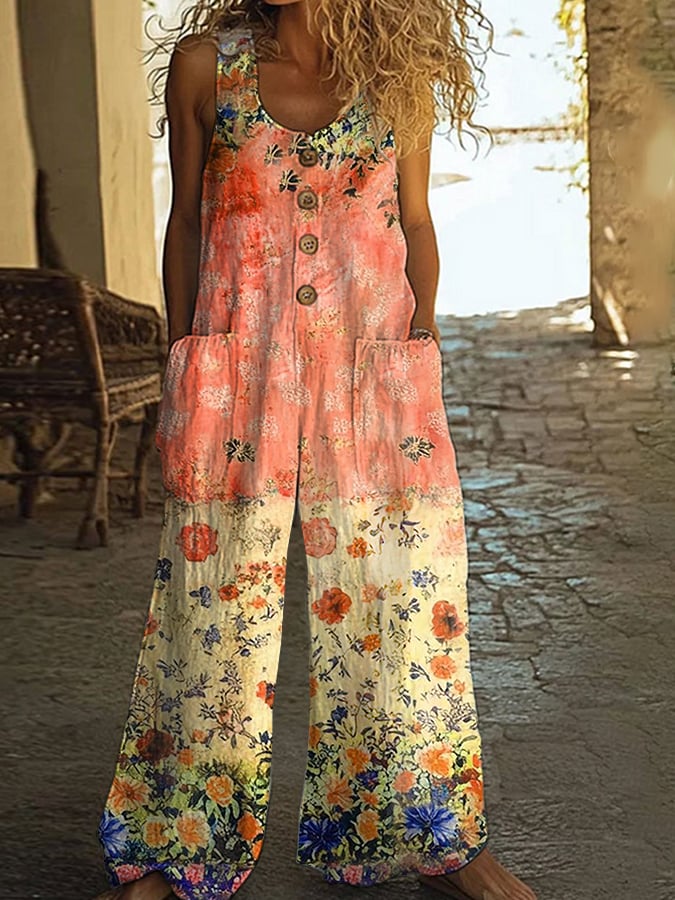 Violet | Vintage-overall met bloemenpatchwork