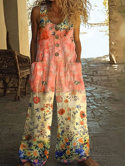 Violet | Vintage-overall met bloemenpatchwork