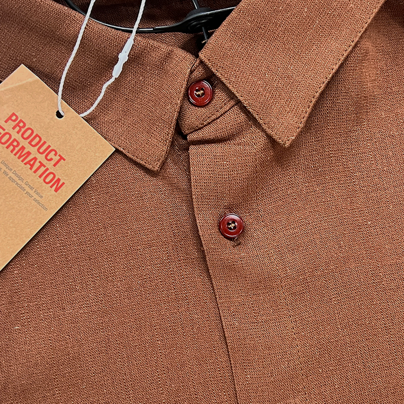Heren zomer overhemd van slub linnen met lange mouwen
