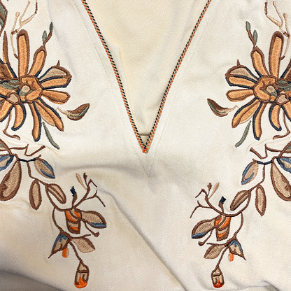 Heren Klassieke Western Cowboy Stijl Dunne Suede Tanktop met Borduurwerk en Diepe V-hals voor Lente en Zomer 00494118K