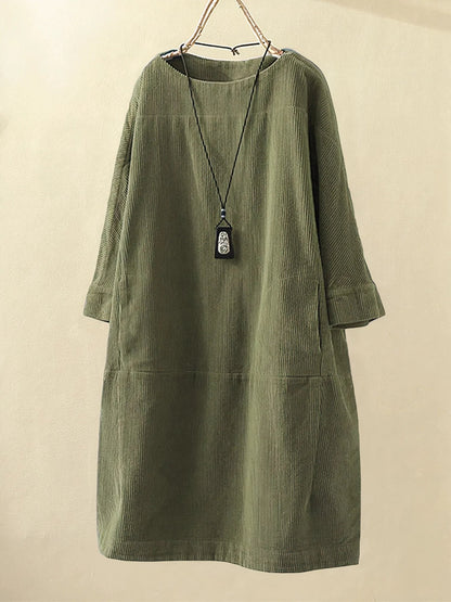 Zayla™ – Corduroy Tunic Dress for Effortless Everyday Elegance