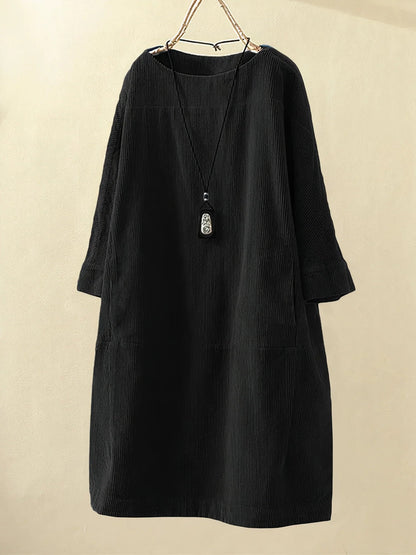 Zayla™ – Corduroy Tunic Dress for Effortless Everyday Elegance
