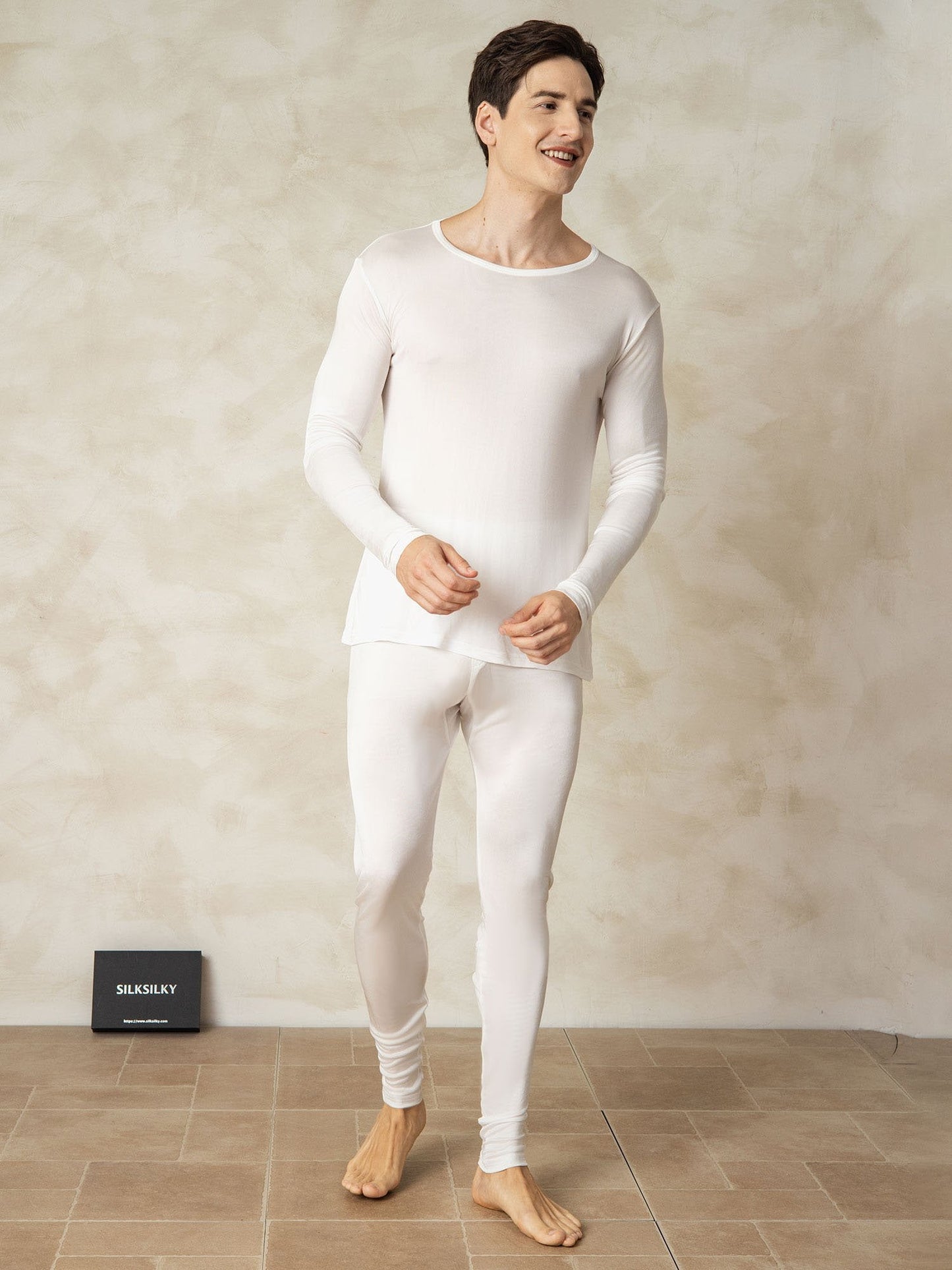Sous-vêtements Longs À Manches Longues En Soie Pour Hommes