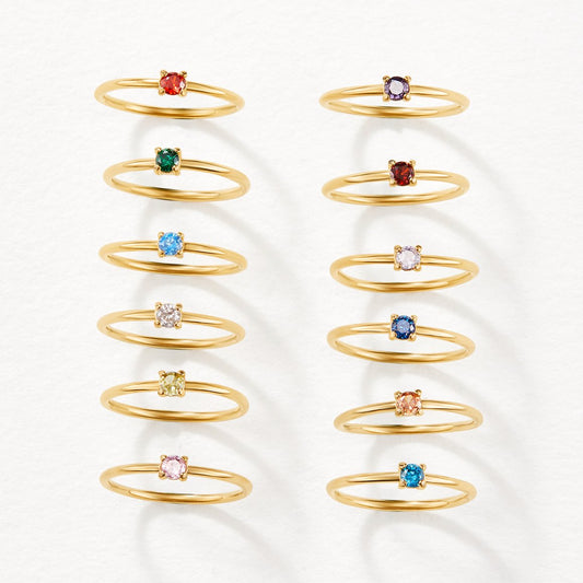 Geboortesteen gouden ring