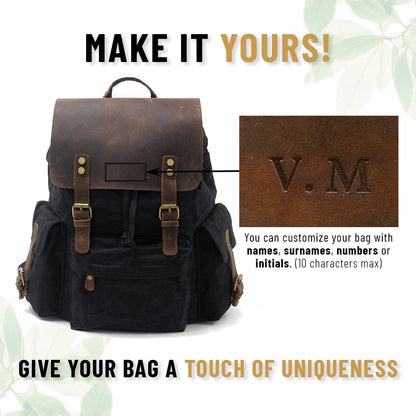 Jacob – Vintage Waxed Canvas Rugzak