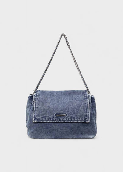 Sac à chaîne métallique de style urbain en denim - Briseida