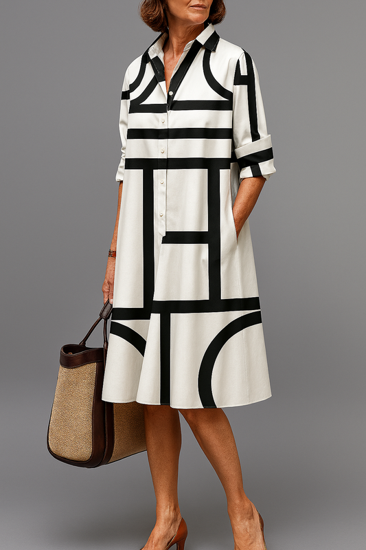 Brigitte - Luxuriöses Midi-Kleid für mühelose Eleganz
