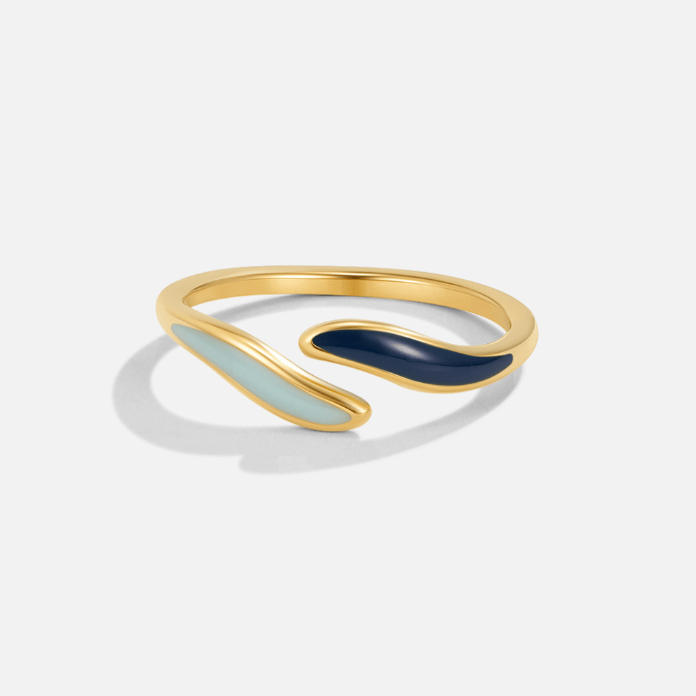 Bague enveloppante Vagues de l'océan bleu