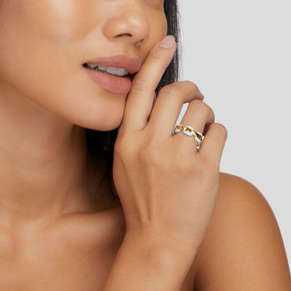 Blauer Reya kettingring