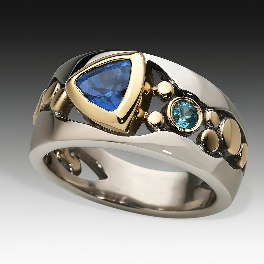 Vintage-Blauer-Zirkonia-Boho-Ring