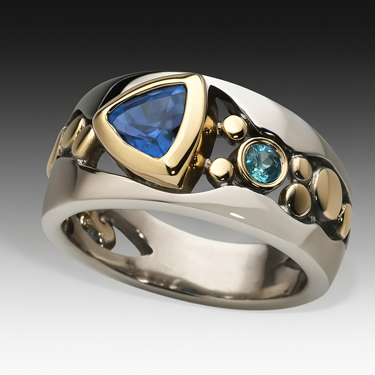 Vintage-Blauer-Zirkonia-Boho-Ring