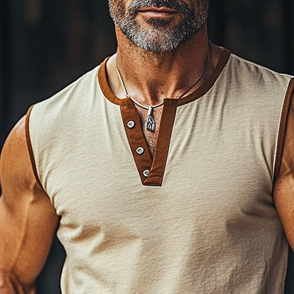 Mannen Contrast Kleur Mouwloze Sport Casual Tanktops MTA1011F9X