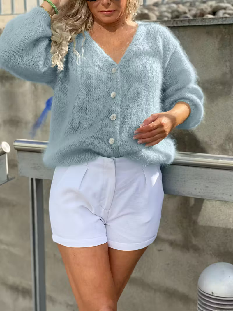 Hozanna - Strickpullover mit Knöpfen und langen Ärmeln