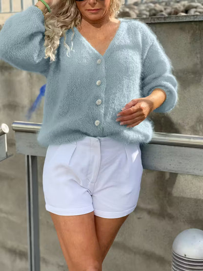 Hozanna - Strickpullover mit Knöpfen und langen Ärmeln