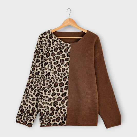 Marina - Trui met comfortabele luipaardprint