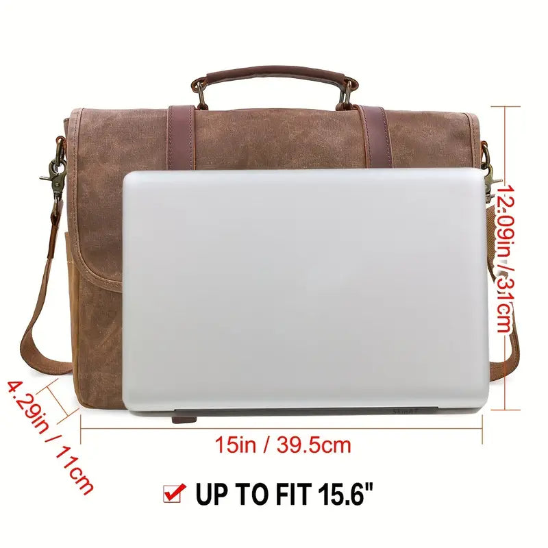 Brett - Waterdichte Messenger Bag van Canvas met Grote Capaciteit voor Heren