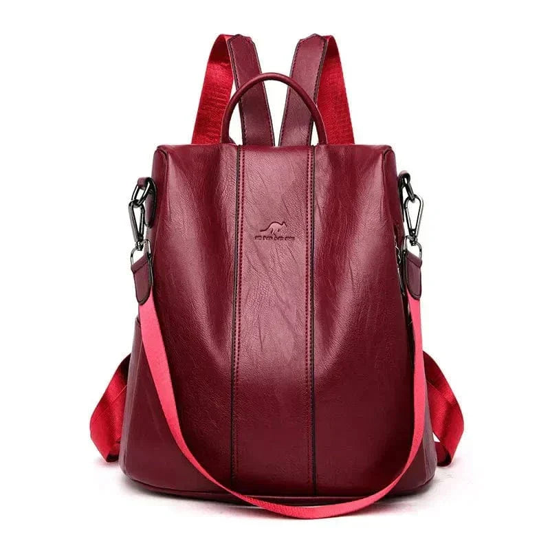 Langlebiger und sicherer PU-Leder-Rucksack