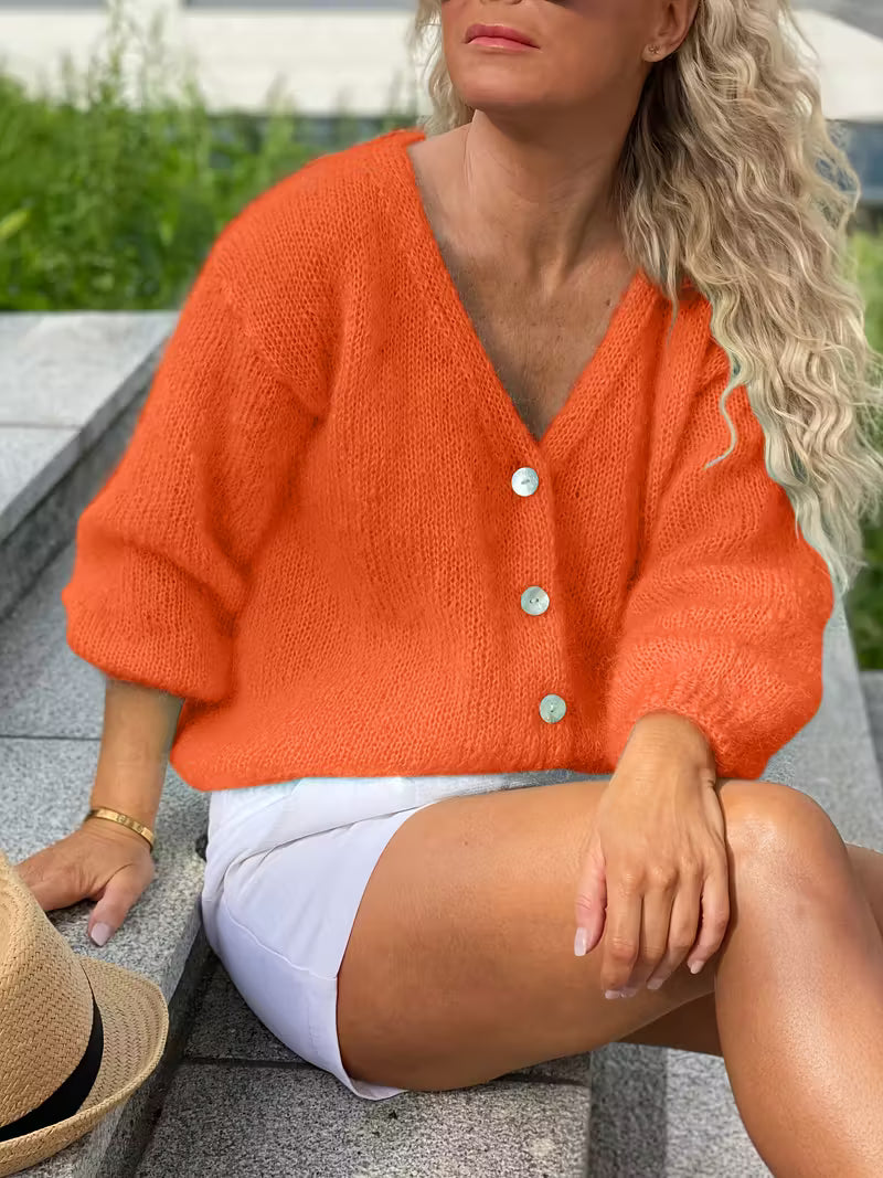 Hozanna - Strickpullover mit Knöpfen und langen Ärmeln