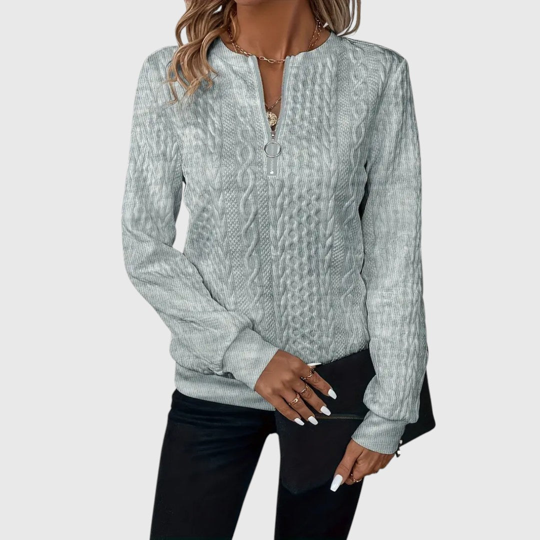 Pauline - Eleganter Pullover mit Reißverschluss