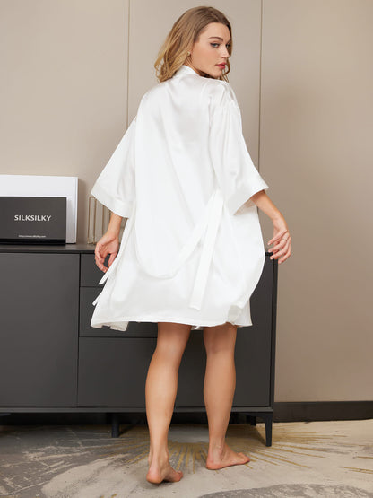 Peignoir&Robe de Chambre Pure Soie Imprimé léopard Courte