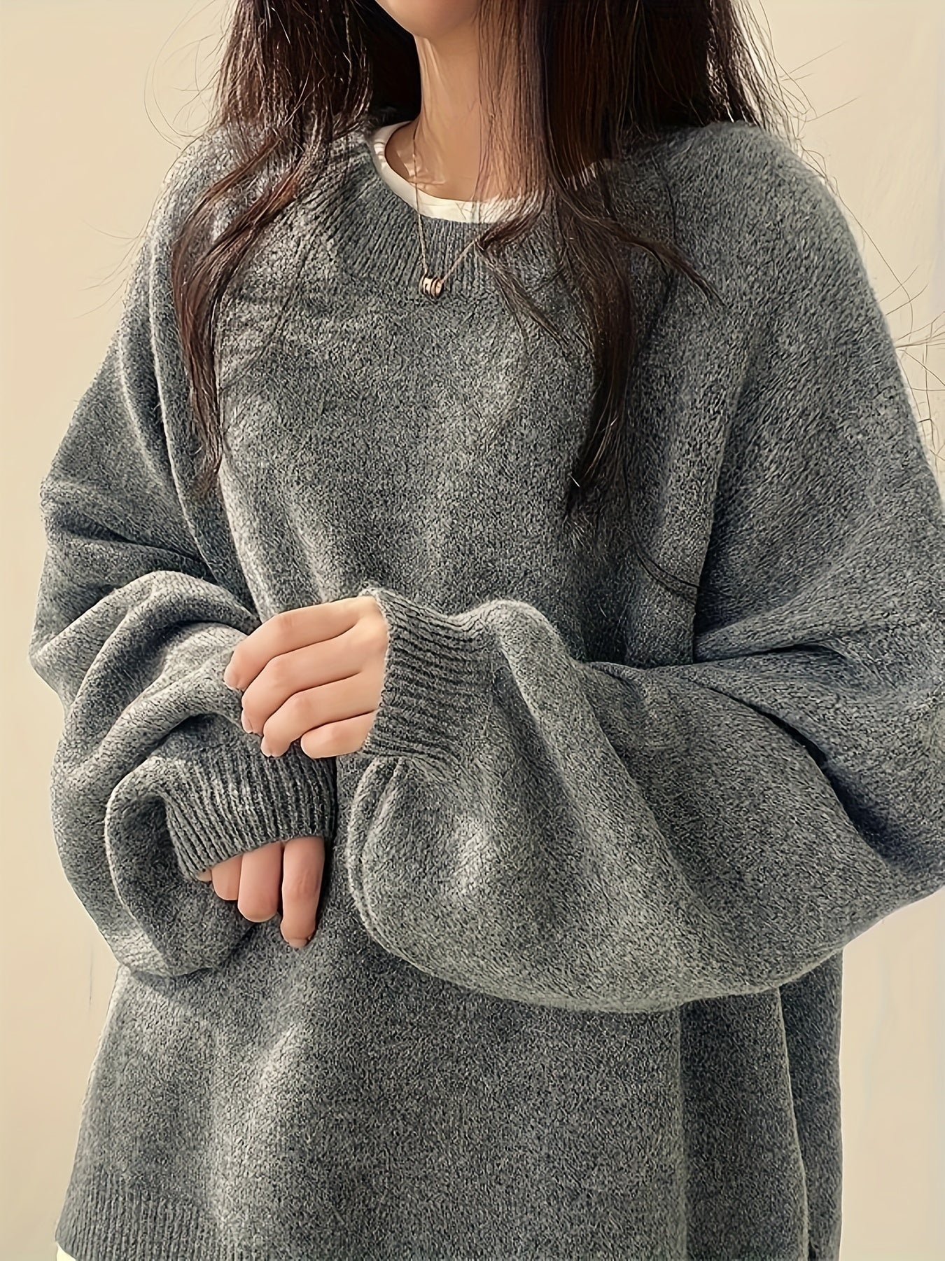 Pearline - Rundhals Pullover mit langen Ärmeln