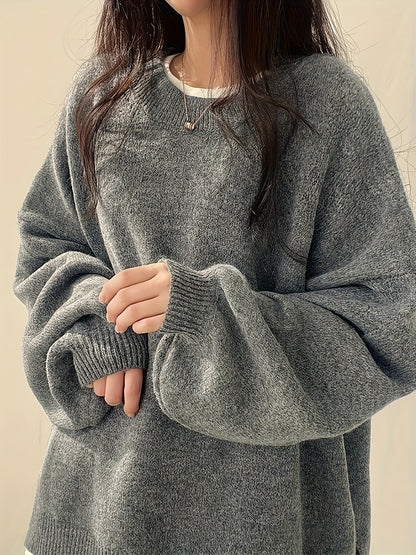 Pearline - Rundhals Pullover mit langen Ärmeln