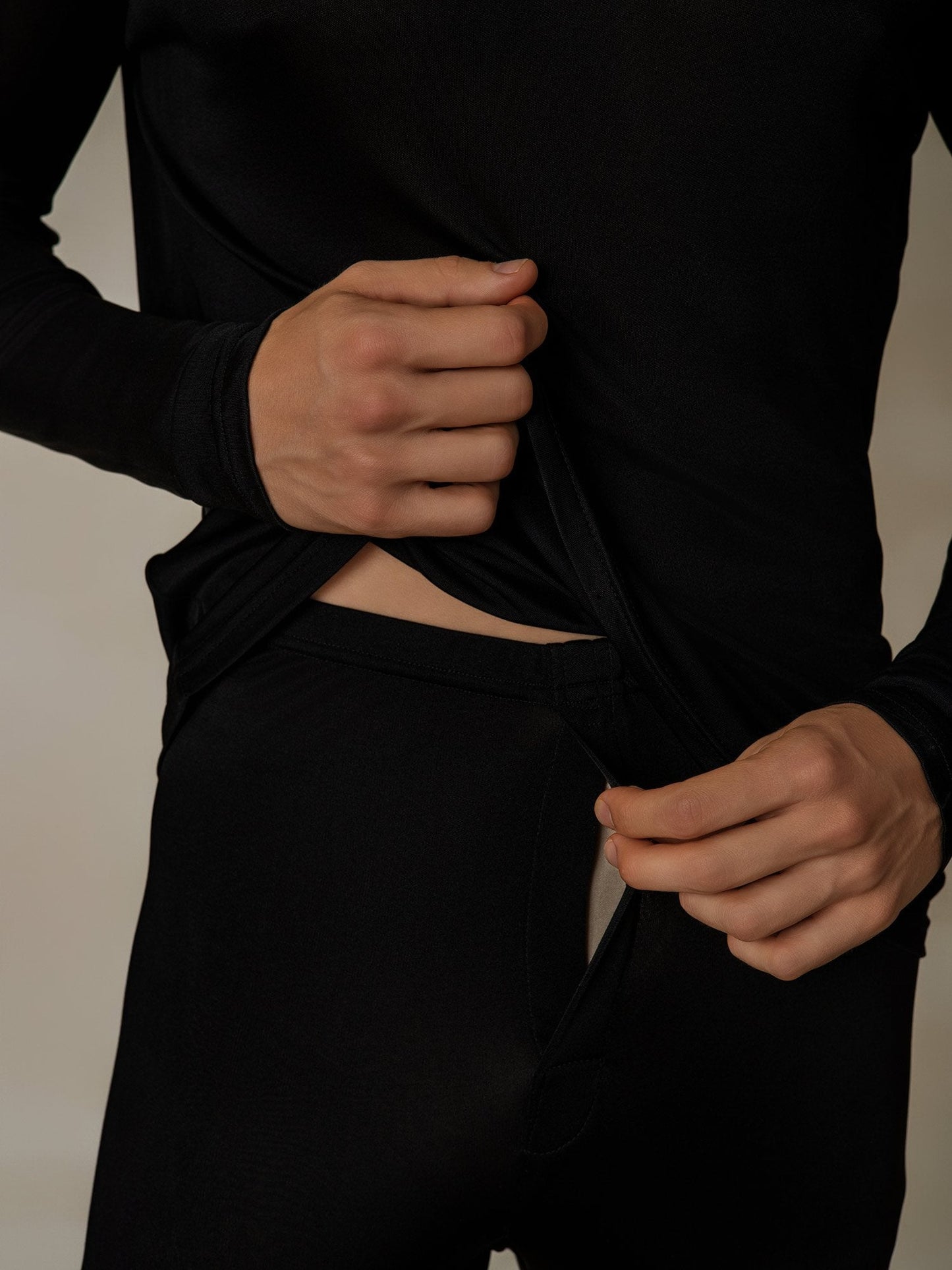 Sous-vêtements Longs À Manches Longues En Soie Pour Hommes