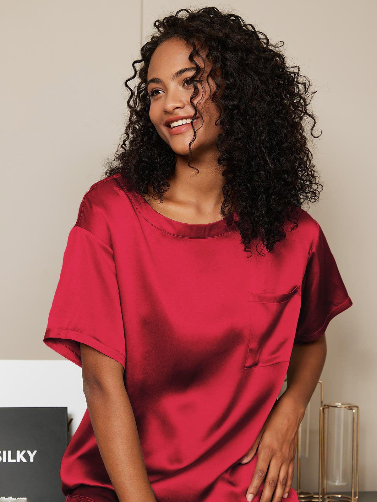 Pure Soie Courtes Manches Pyjamas