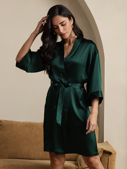 Peignoir de Nuit Kimono Enveloppante en Pure Soie pour Femme