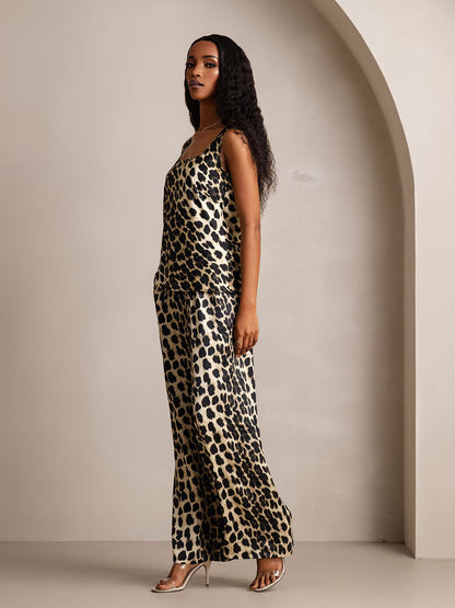 Soie Pure Tanktop En Pyjamabroek Met Wijde Pijpen