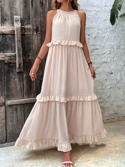 Delilah - Elegante Halterneck Jurk met Ruches
