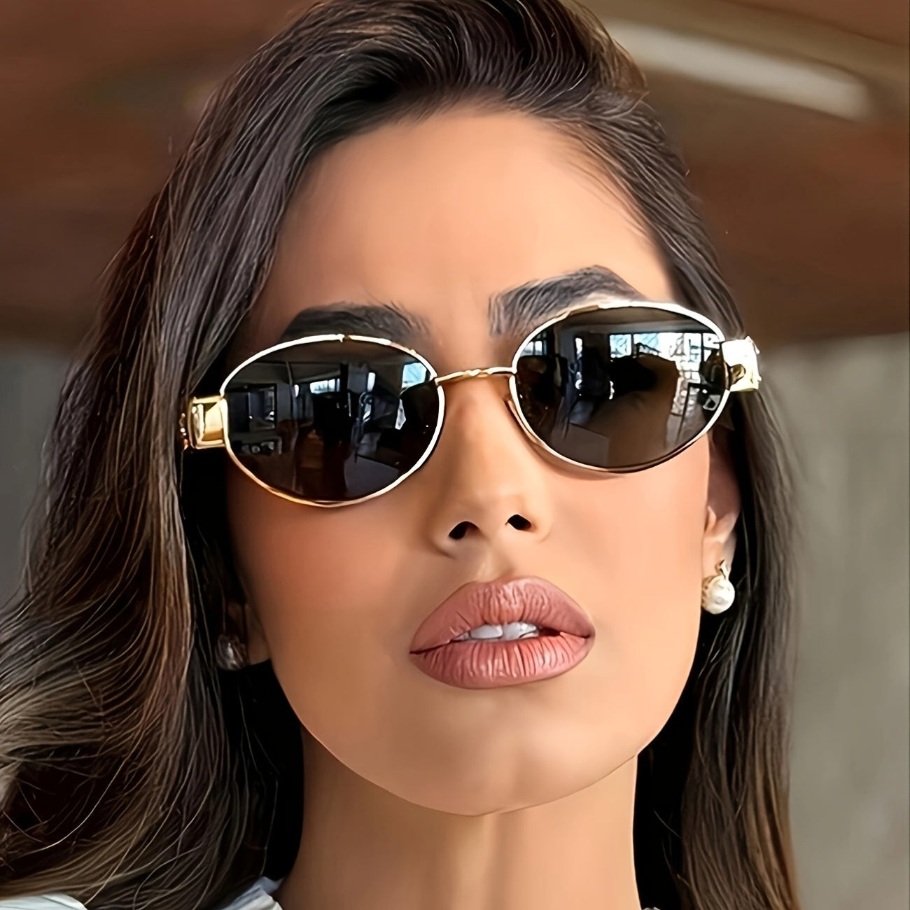 GLAM – Ovale roestvrijstalen bril met polariserende clip-on