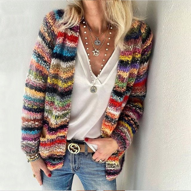 Abigail – Gestreepte cardigan in kleuren