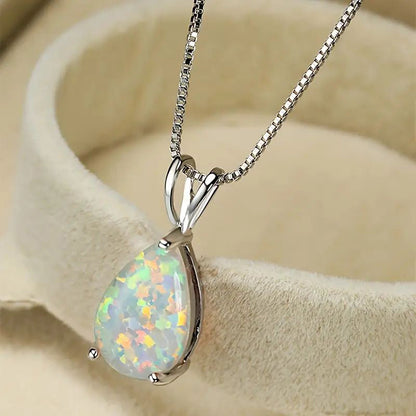 Collier Pendentif Goutte D'Eau Vintage