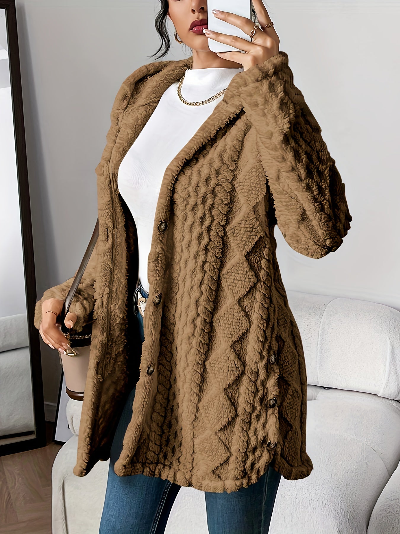 Chateau Elise™   | Plüsch-Hoodie-Cardigan