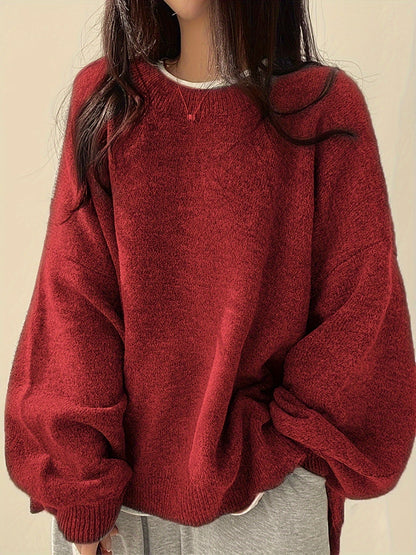 Pearline - Rundhals Pullover mit langen Ärmeln